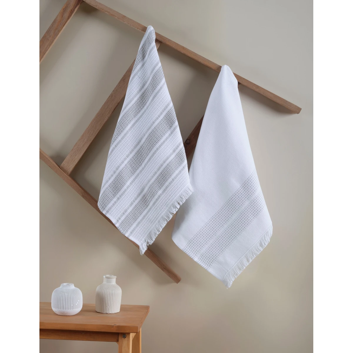 Manamo Missi Kitchen Towel  Cotton Grey Jacquard 50x70 cm (2pc)