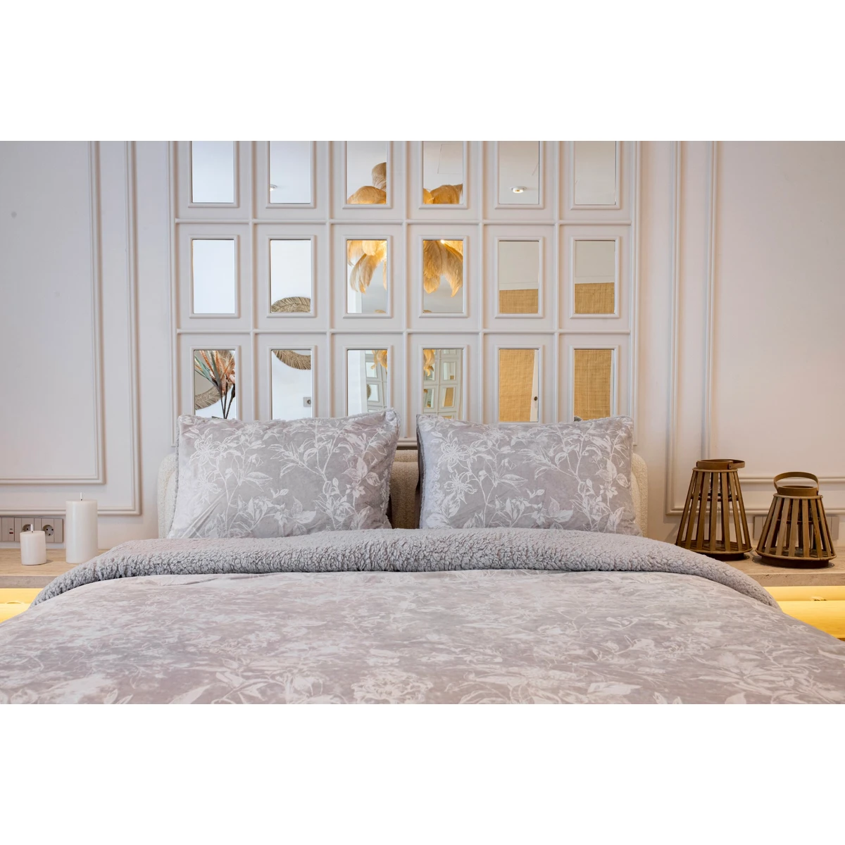 Manamo Floral Comfort Quilt set Single Size Grey 180X260+50X70 (1pc) cm 