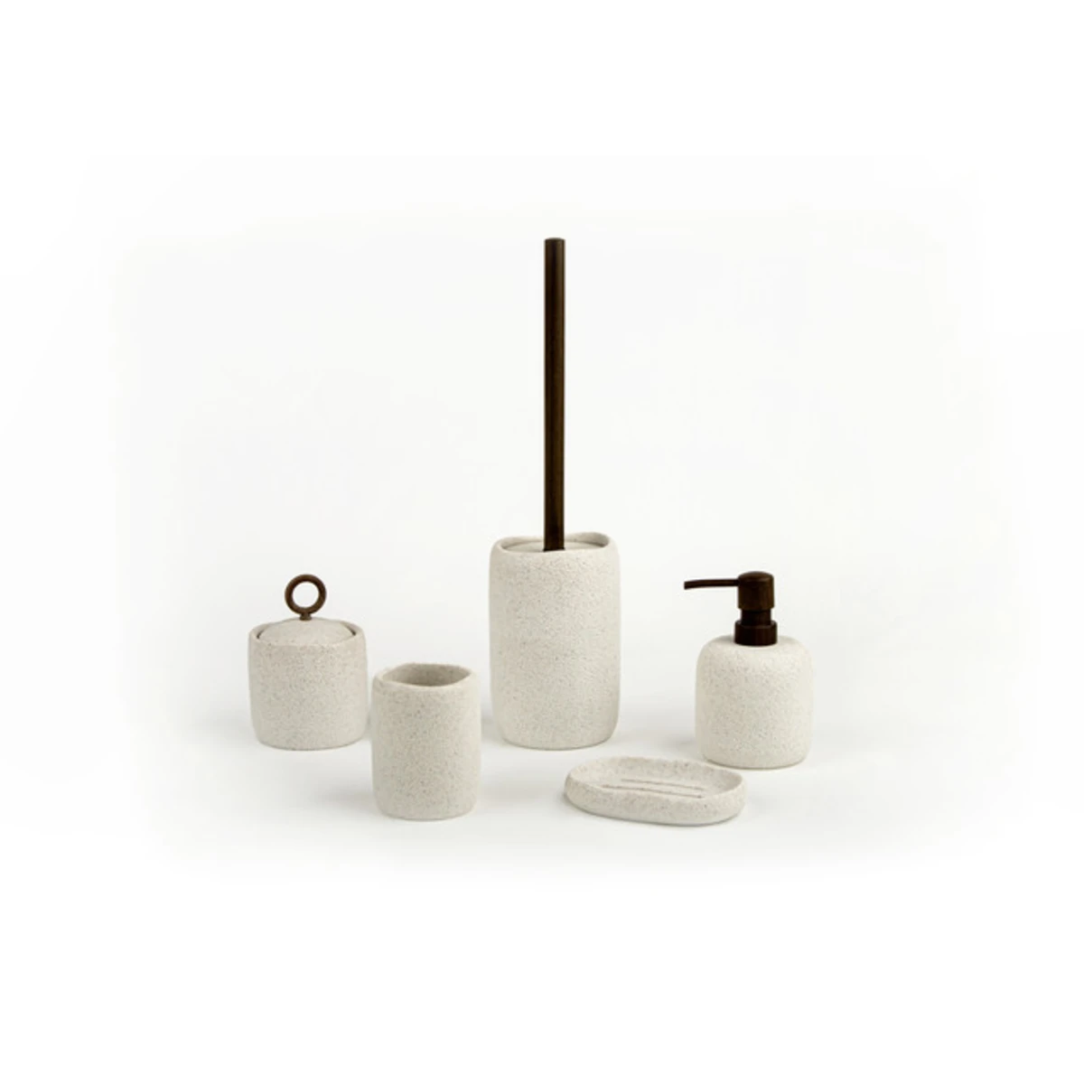 Manamo Elegance Liquid Soap Dispenser  Polyresin Ecru  9.1x9.1x14.4 cm