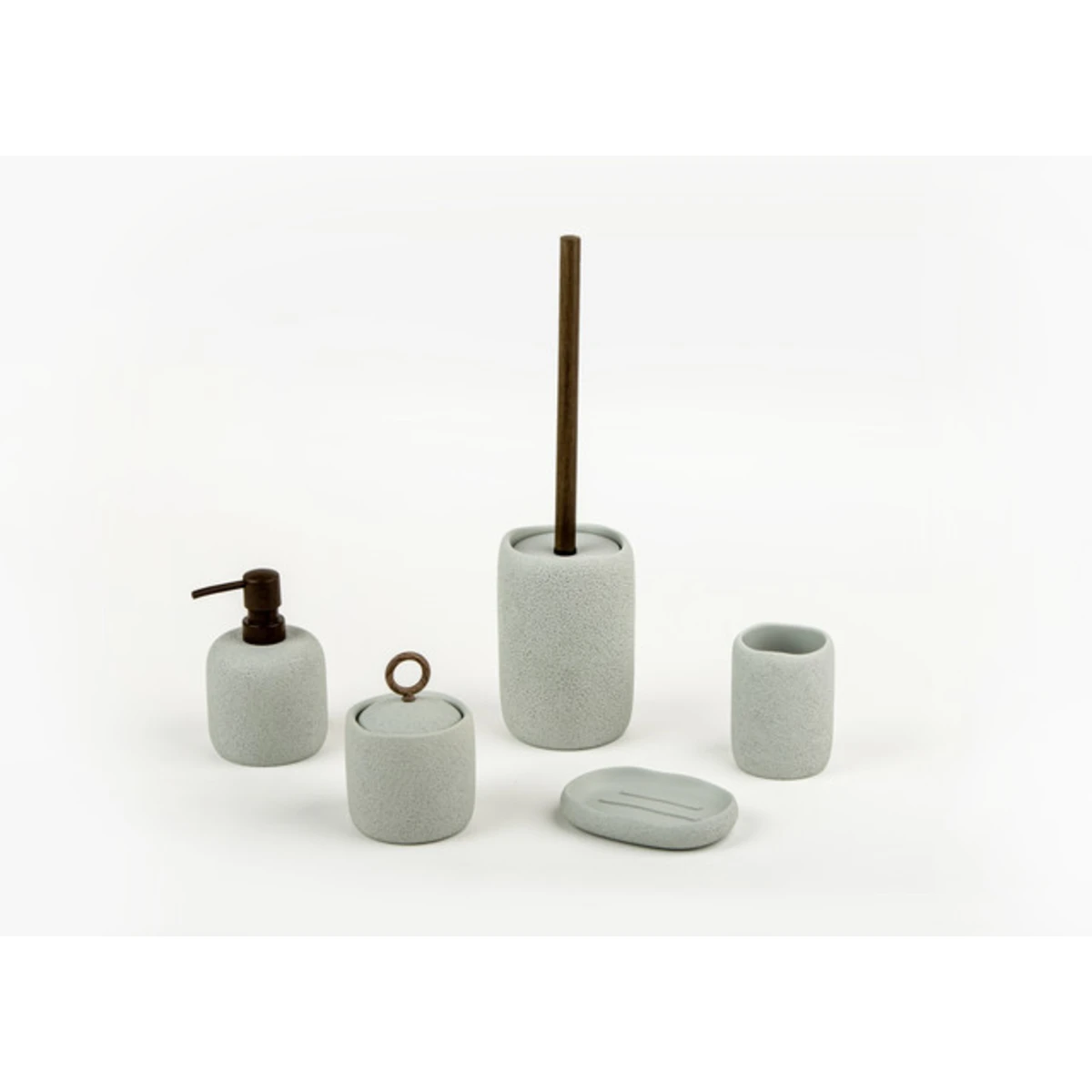 Manamo Elegance Liquid Soap Dispenser  Polyresin Gray  9.1x9.1x14.4 cm