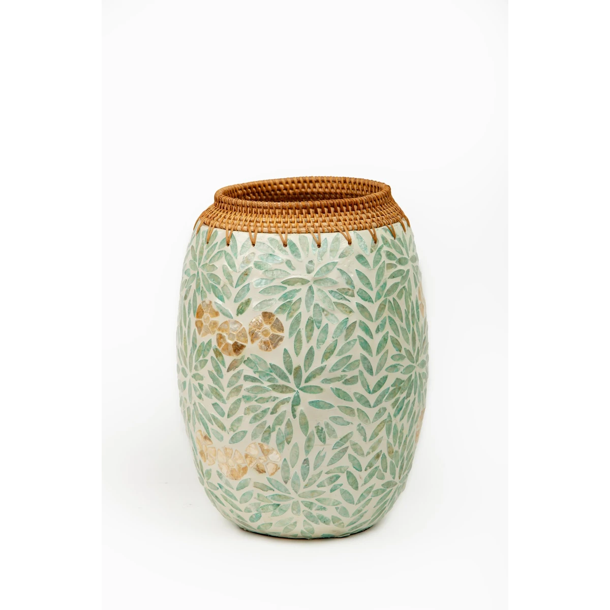 Manamo Madelyn Vase Bamboo/ Pearl / Rattan Green 25x36 cm