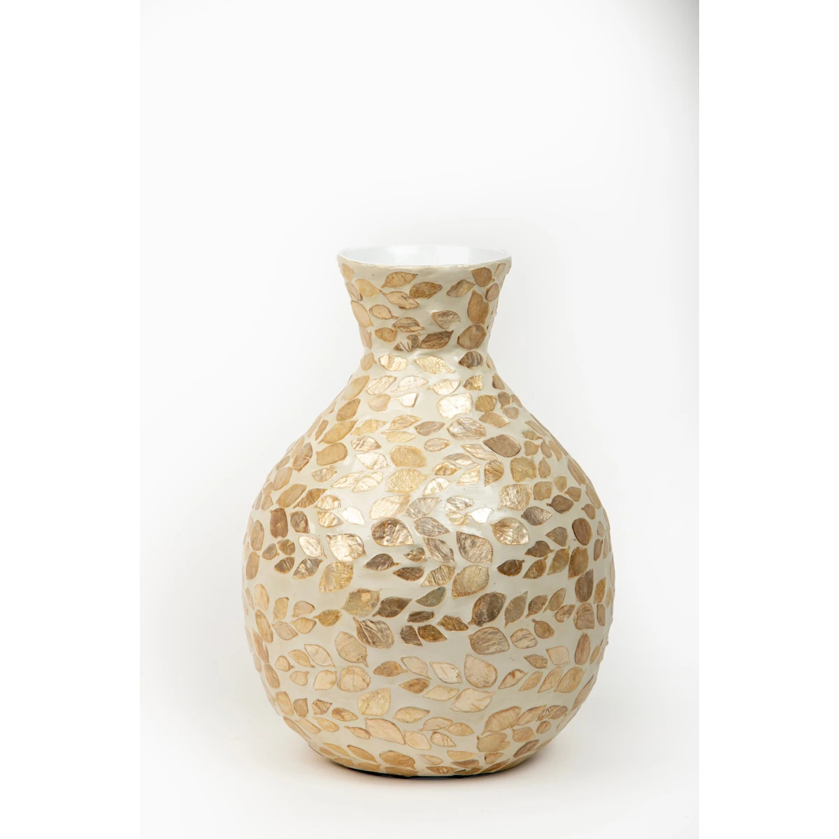 Manamo Luisa Vase Bamboo/ Pearl  Gold 30x28 cm