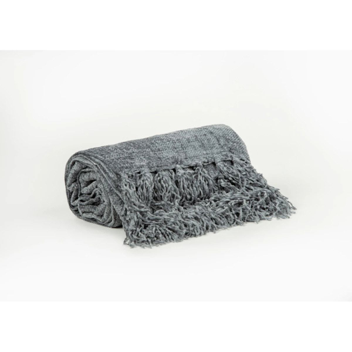 Manamo Chic Throw Polyester Grey 130x150+2x10cm