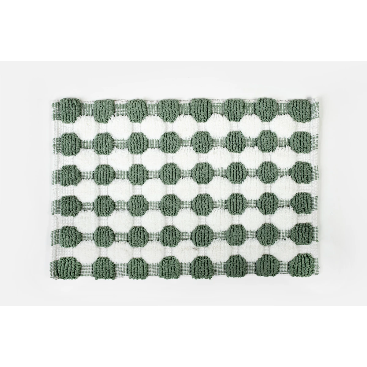 Manamo Big Square Bath Mat Micro-chenille Green Hand-woven40x60 cm