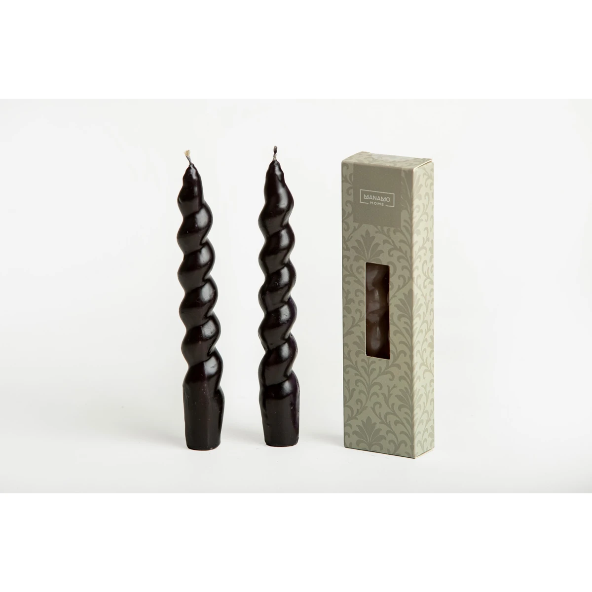 Manamo Amber Vanillla Candle  Black 2 Pc