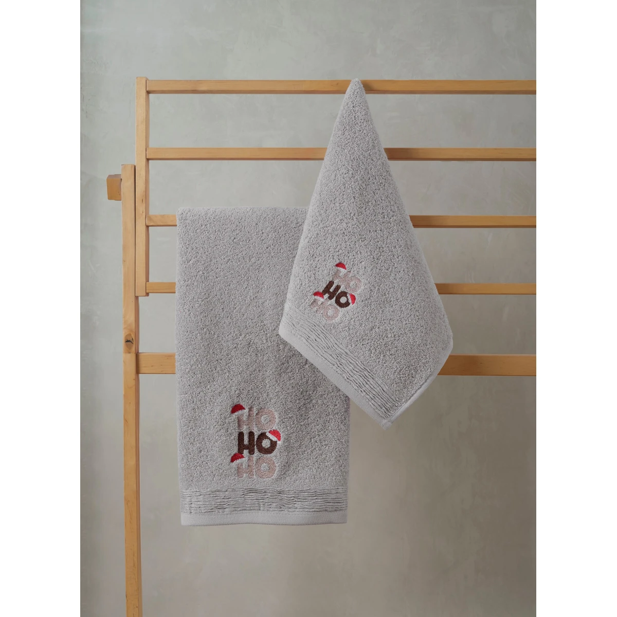 Manamo Hohoho Christmas Hand Towel Cotton Grey  30x45 სმ