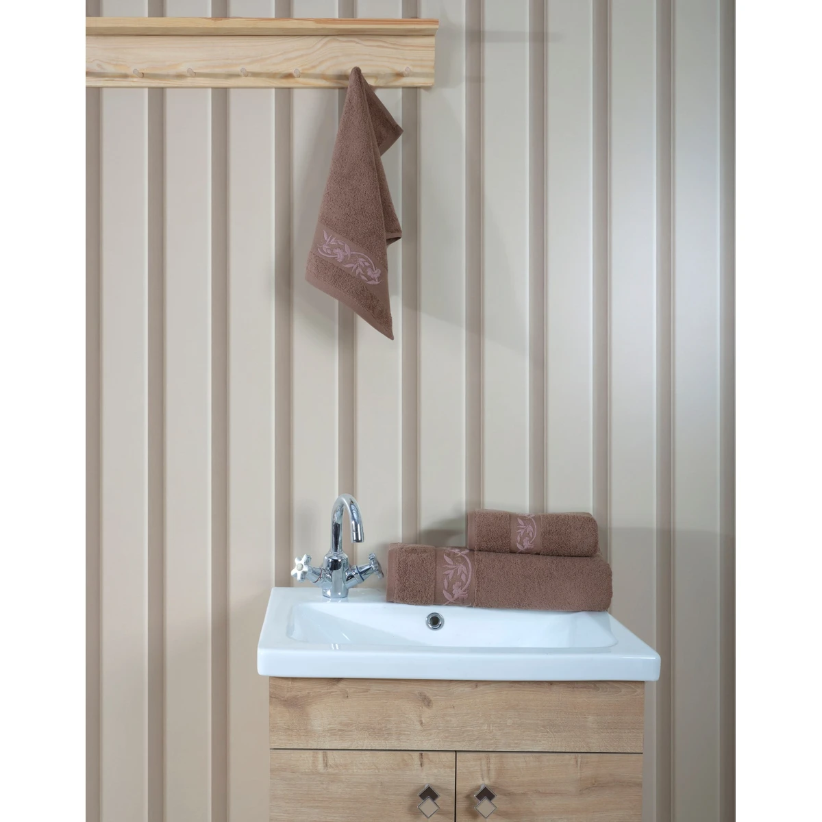 Manamo Elain Hand Towel Cotton Mocha 30x50 cm