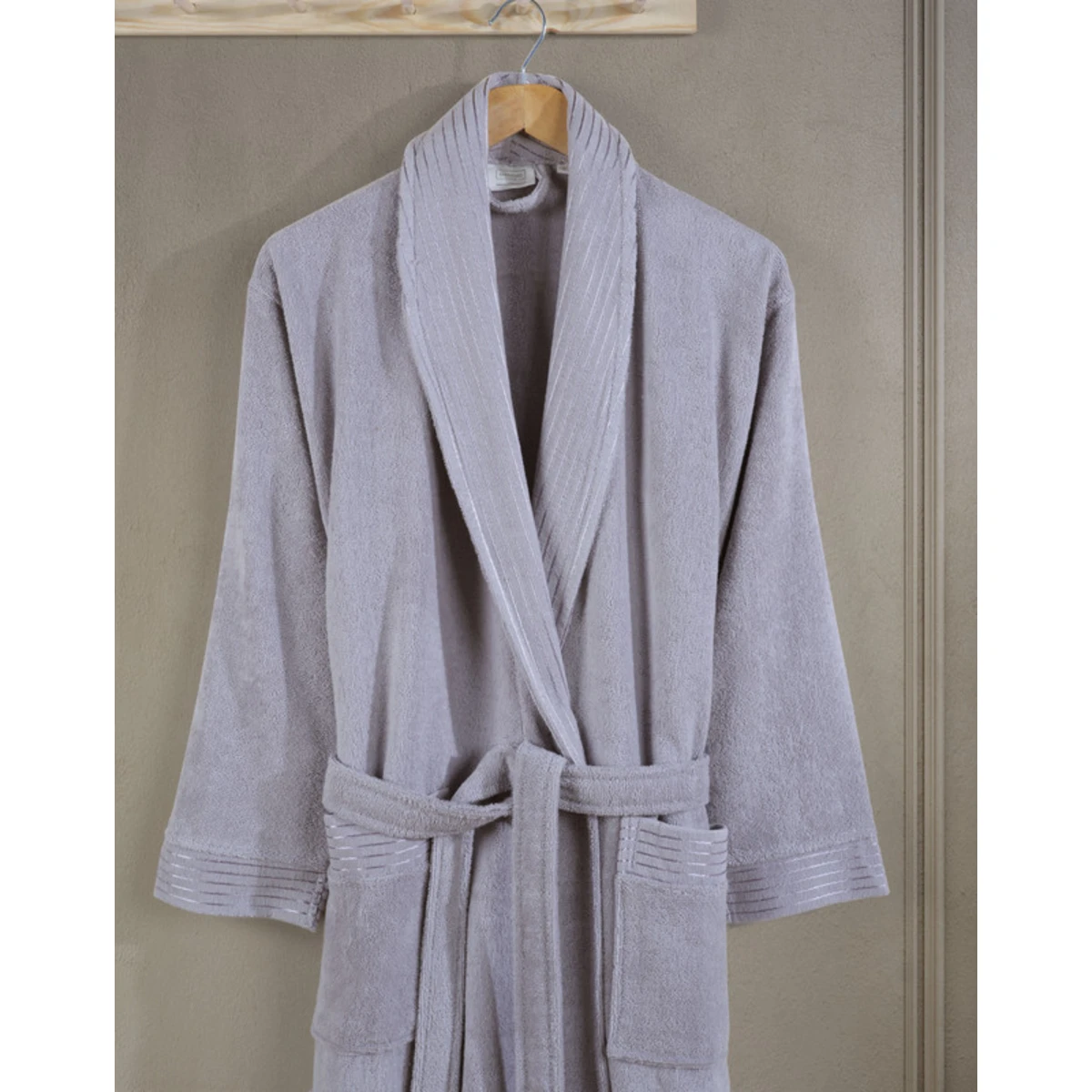 Manamo Jess Shawl Collar Bathrobe Cotton Gray 2XL/3XL