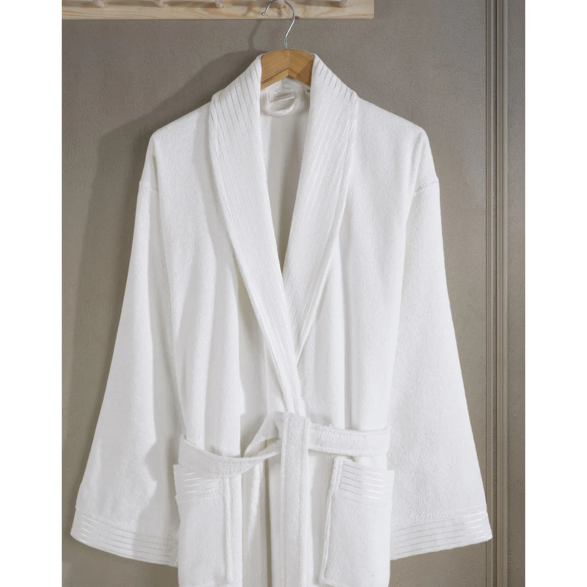 Manamo Jess Shawl Collar Bathrobe Cotton Cream 2XL/3XL