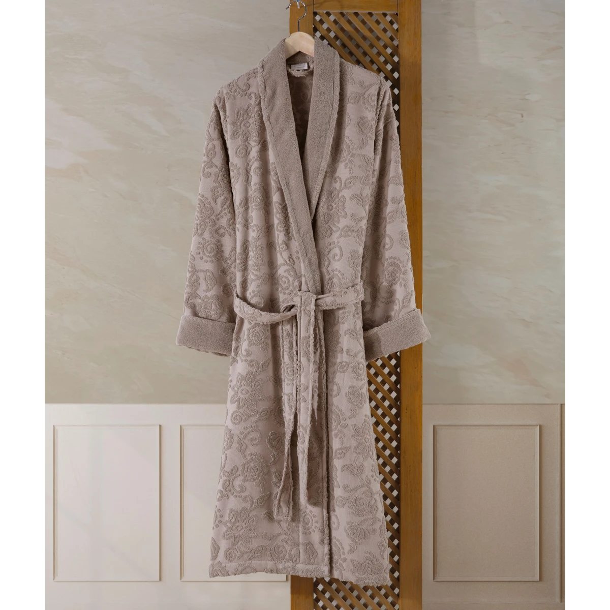 Manamo Stella  Jacquard  Bathrobe Beige S/M