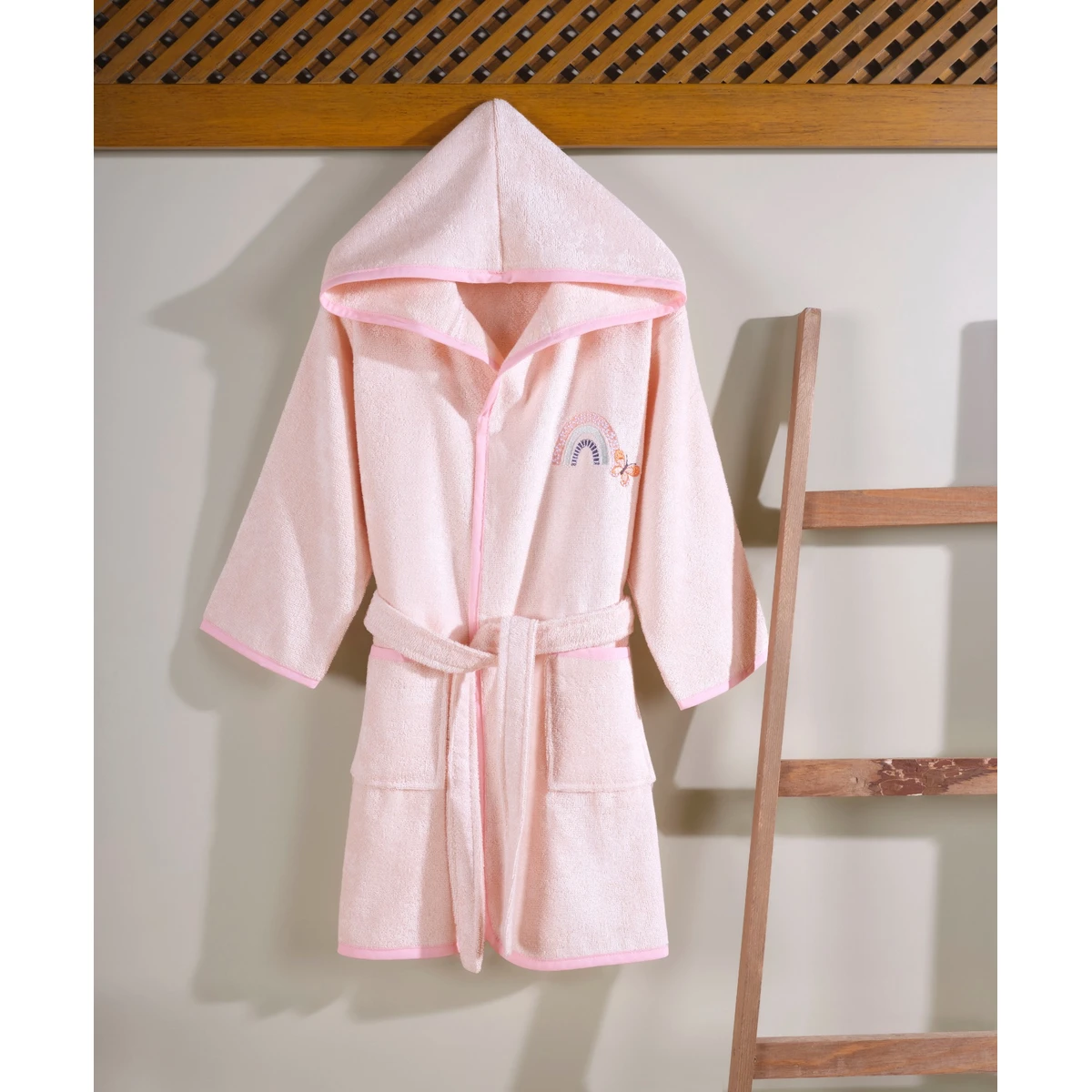 Manamo  Butterfly & Rainbows  baby Bamboo Bathrobe Silver Peony 12/24 Month