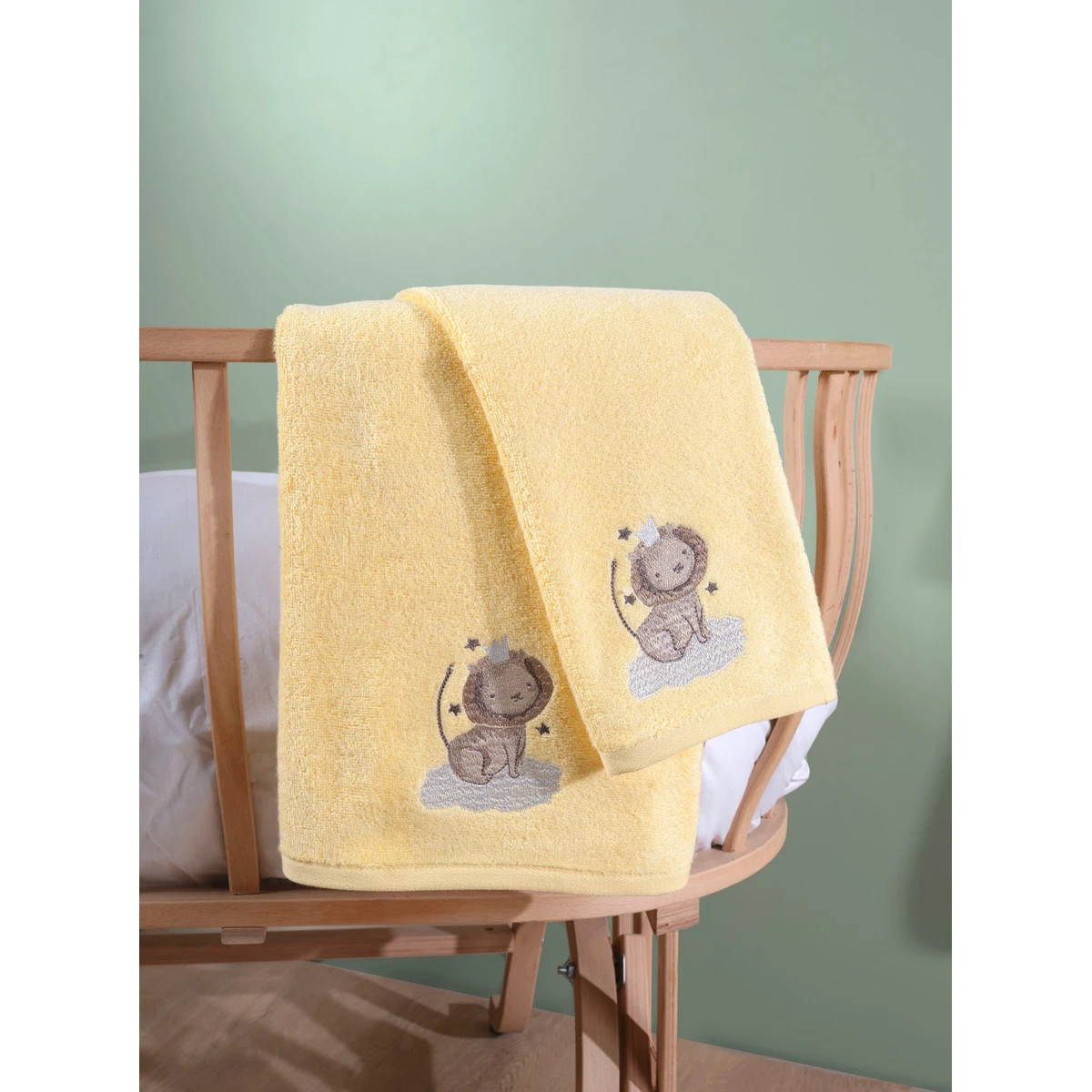 Manamo Baby Bamboo Bath Towel Baby Zoo Yellow 70X130 cm