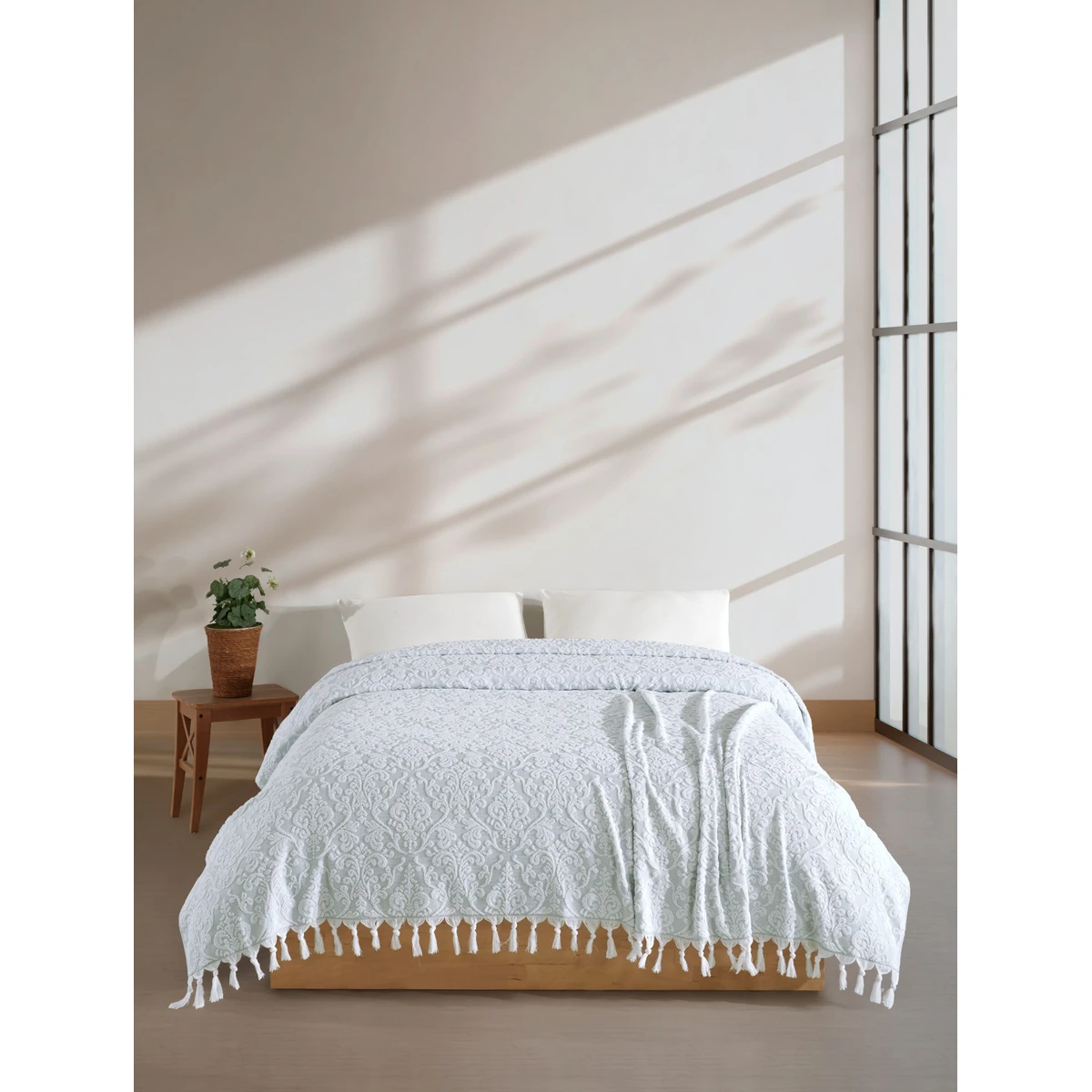 Manamo Lily Pique Cotton White/Cameo Single Size 160x230 cm