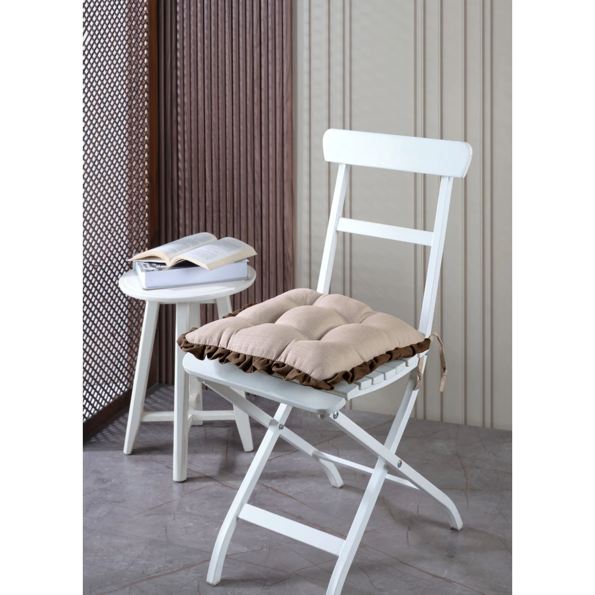 Manamo Amy Chair Pad Polyester Beige 40x40x3 cm