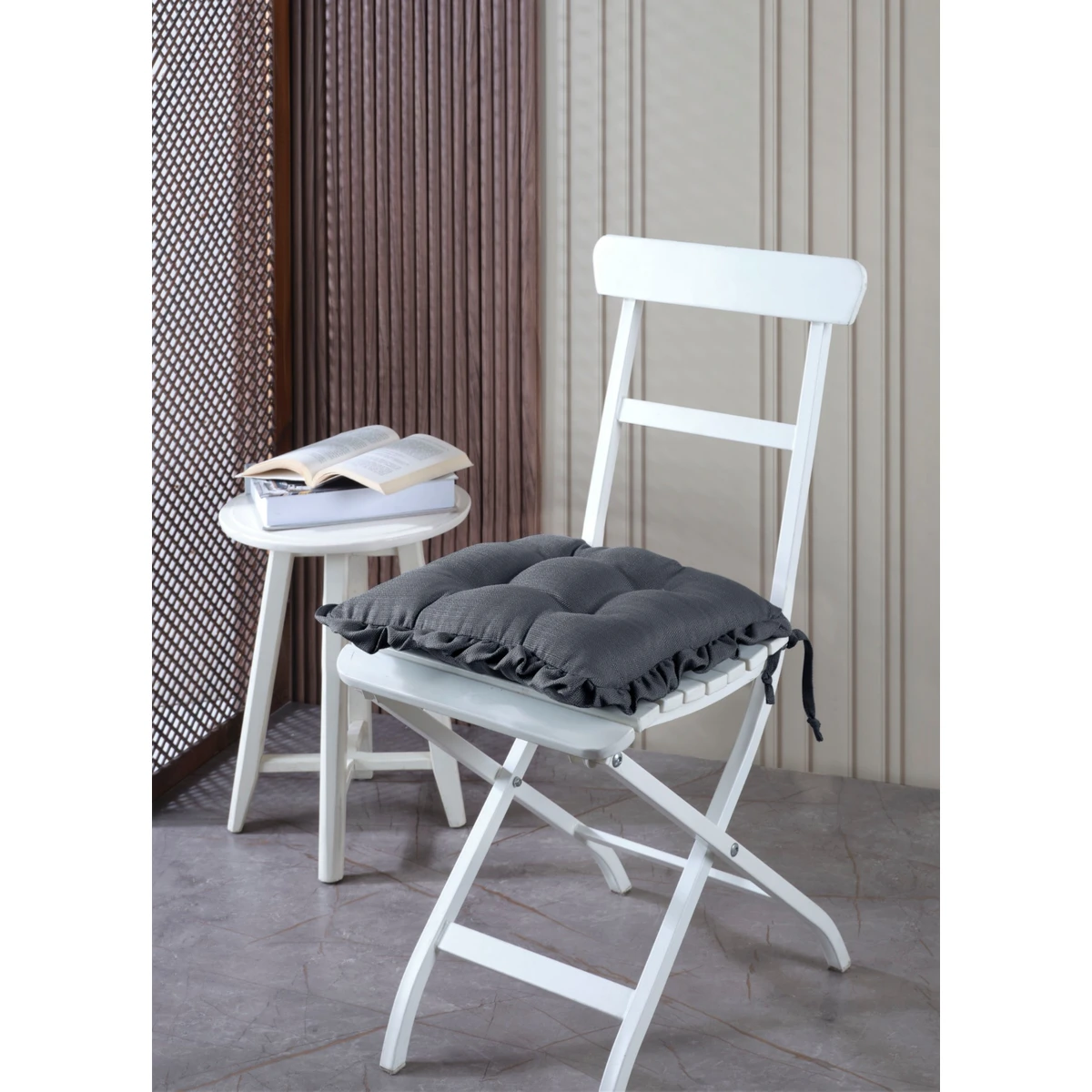 Manamo Amy Chair Pad Polyester Dark Grey 40x40x3 cm