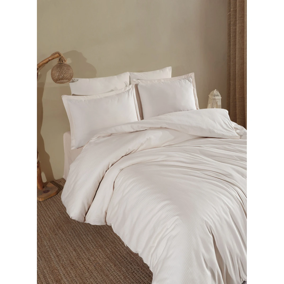 Manamo Prime Stripe Bed Linnen Set  Saten Linen Double200x220+50x70 cm(2)+240x260 cm