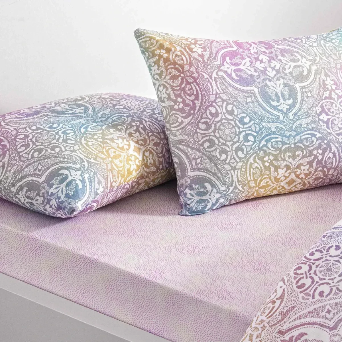 TAC Nevora Ranforce Bed Linen Set Single Blue 160x220+180x260+50x70 cm