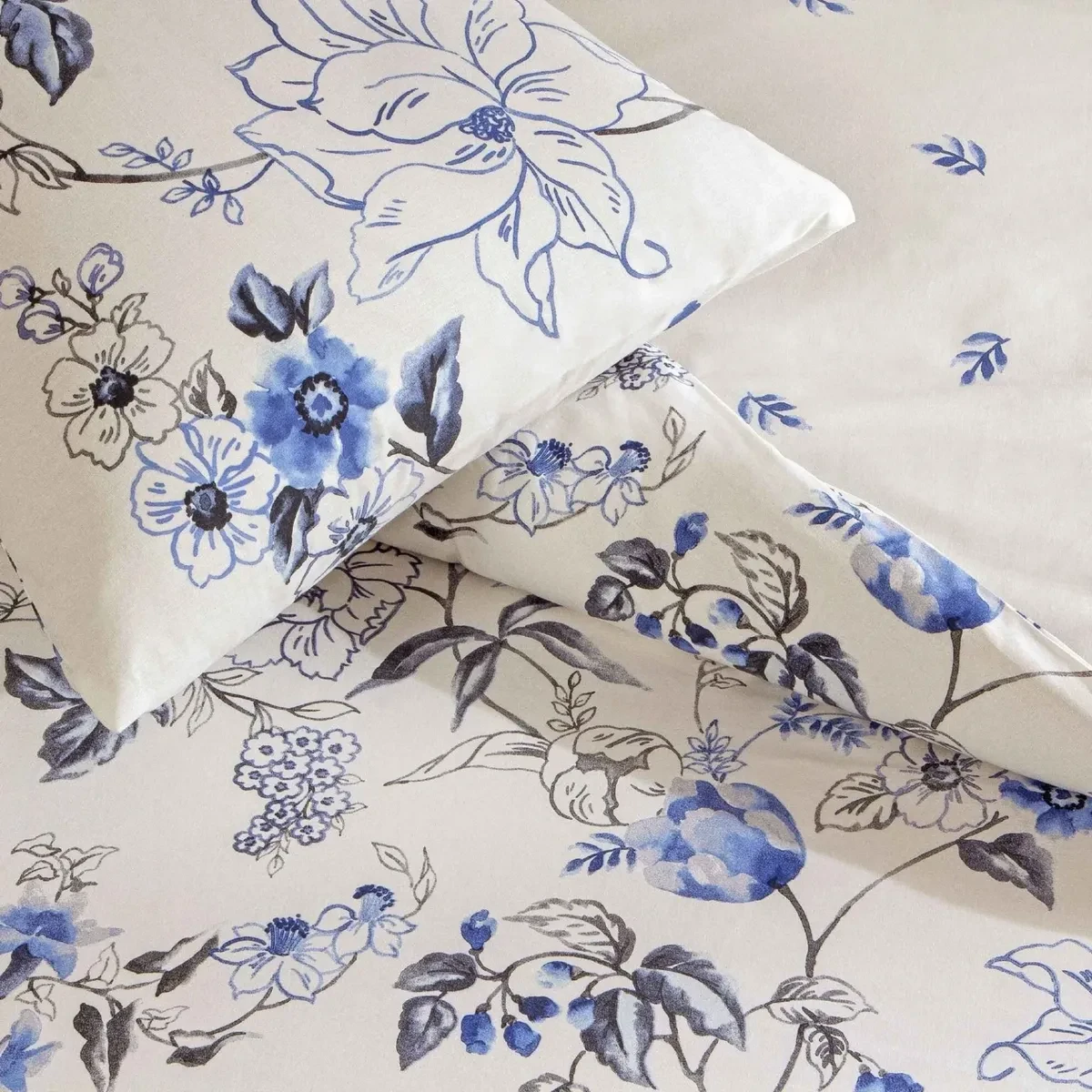 TAC Luna Ranforce Bed Linen Set Single Blue 160x220+180x260+50x70 cm