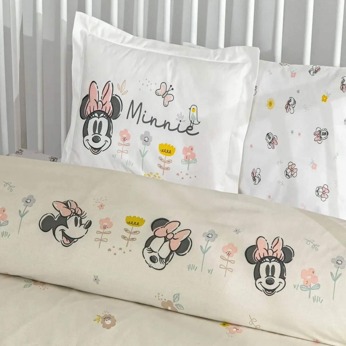 TAC Cotton Baby Minnie Mouse Dream Bed Linen Set 100x150+120x180+34x45 (2pc)    