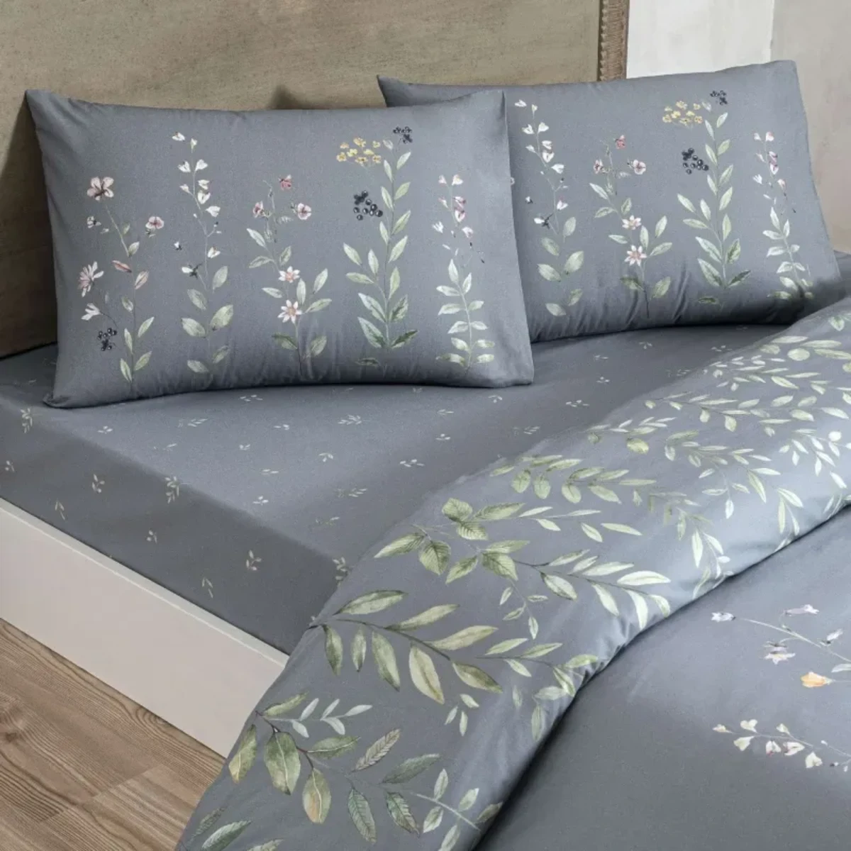 TAC Serelis Bed Linen Set Cotton Blue Single 160x220+180x260+50x70 cm