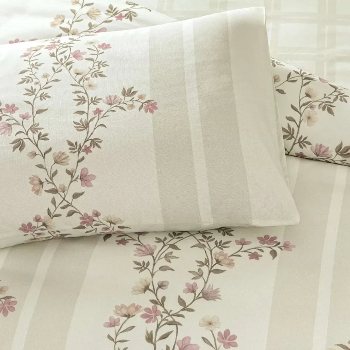 TAC Mirelune Bed Linen Set Cotton Beige Single 160x220+180x260+50x70 cm