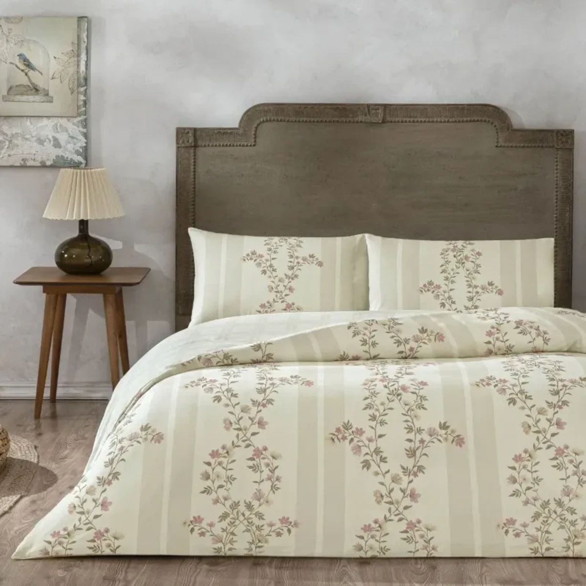 TAC Mirelune Bed Linen Set Cotton Beige Double 200x220+240x260+50x70(2pc)cm