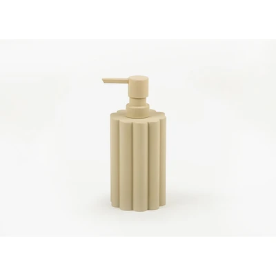 Manamo Tria Liquid Soap Dispenser  Polyresin Mink  7.5x7.5x17.5 cm