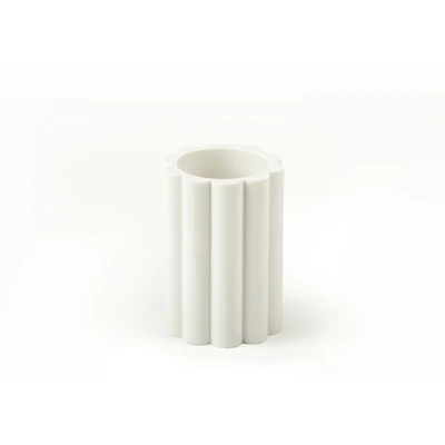 Manamo Tria Toothpaste Dispenser Polyresin Ecru  7.5x7.5x11 cm