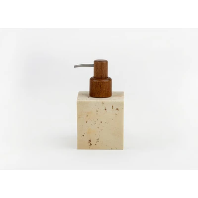 Manamo Fiona Liquid Soap Dispenser  Polyresin Stone Color  8.1x8.1x14.9 cm