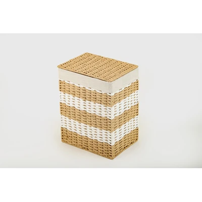 Manamo Pretty Laundry Basket Wicker Natural/White  44x33x56 cm