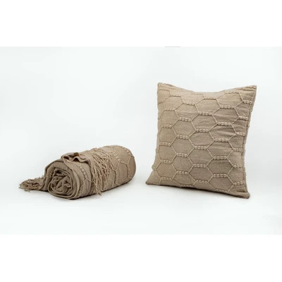 Manamo Honeycomb Decorative Pillow Case Acrylic Beige 45x45 cm