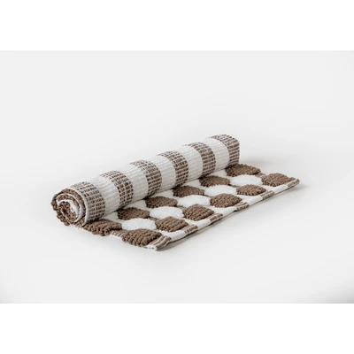 Manamo Big Square Bath Mat Micro-chenille Brown Hand-woven40x60 cm