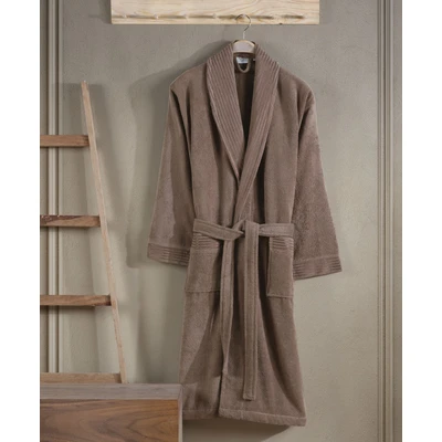 Manamo Jess Shawl Collar Bathrobe Cotton Mocha 2XL/3XL