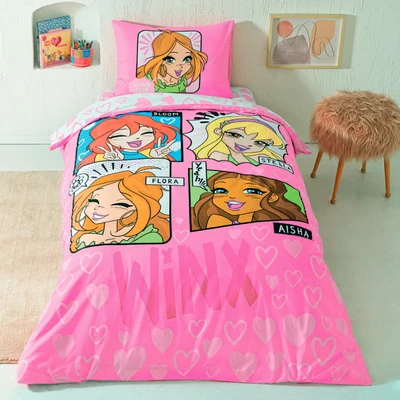 TAC Cotton Disney Winx Girls S Club Bed Linen Set Single Size 160x220+100x200+50x70 (1 pc)