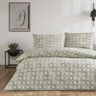 TAC Galen Ranforce Bed Linen Set Single Blue 160x220+180x260+50x70 cm  