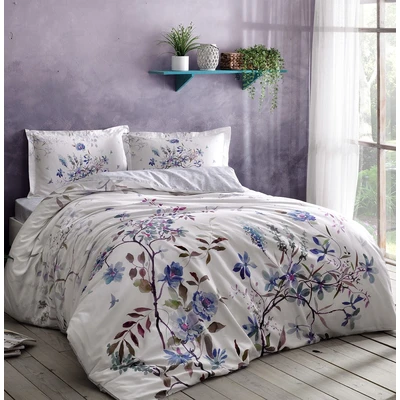 TAC Lindy Saten Bed Linen Set Double Size 200x220+230x260+50x70(2pc) cm 