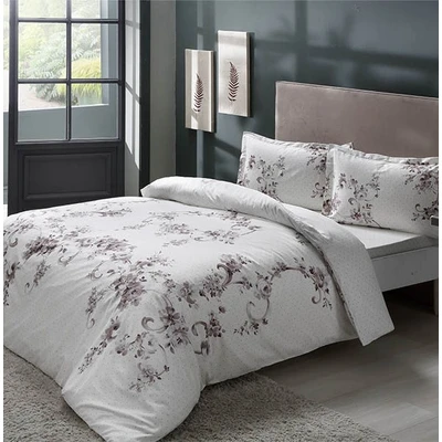 TAC Liara Saten Bed Linen Set Double Size Grey 200x220+230x260+50x70(2pc) cm